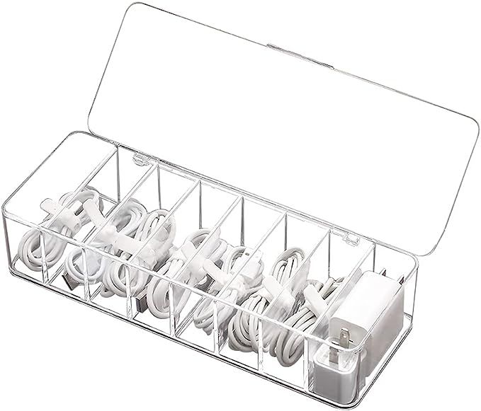 Electronic Organizer Cable Box,Universal Electronic Accessories Storage Case with 8 Compartments ... | Amazon (US)