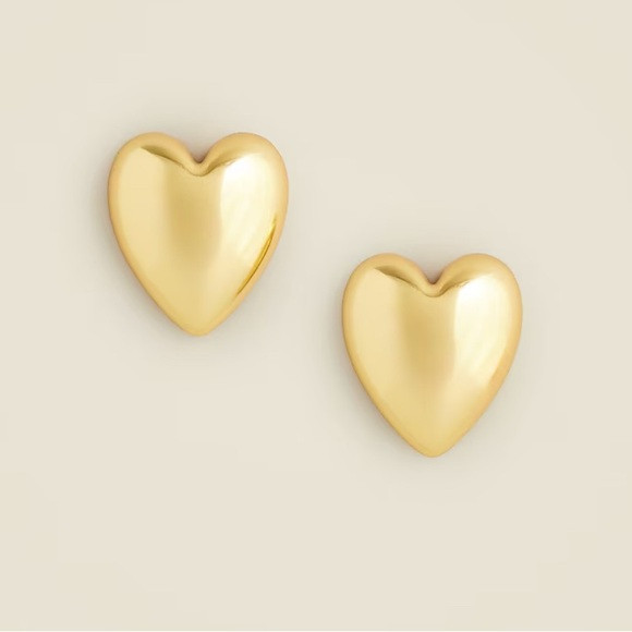 J Crew Gold Heart Oversized Earrings | Poshmark