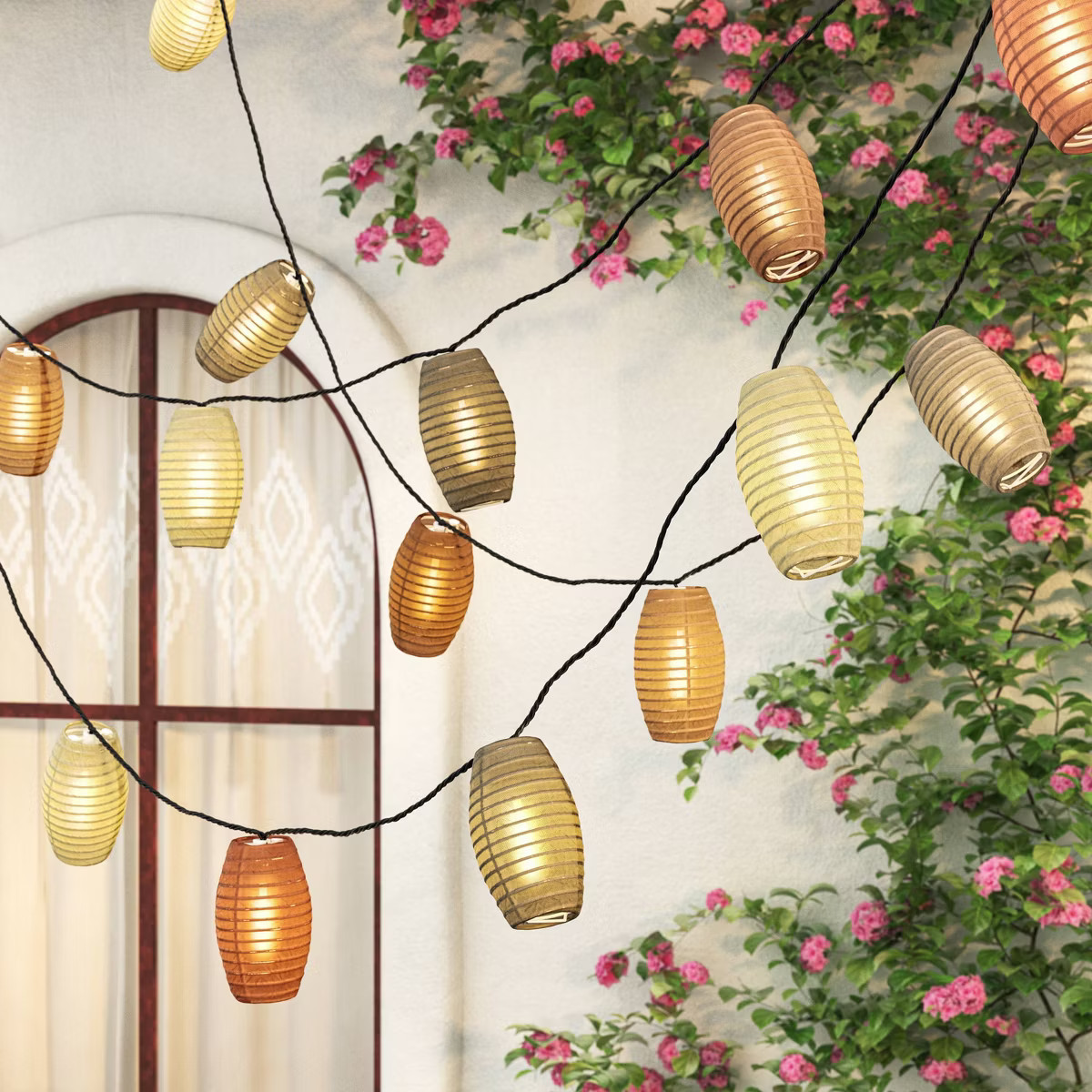 10ct LED Mini Elongated Lantern String Lights: Indoor Bedroom & Patio Decor - Threshold™ | Target