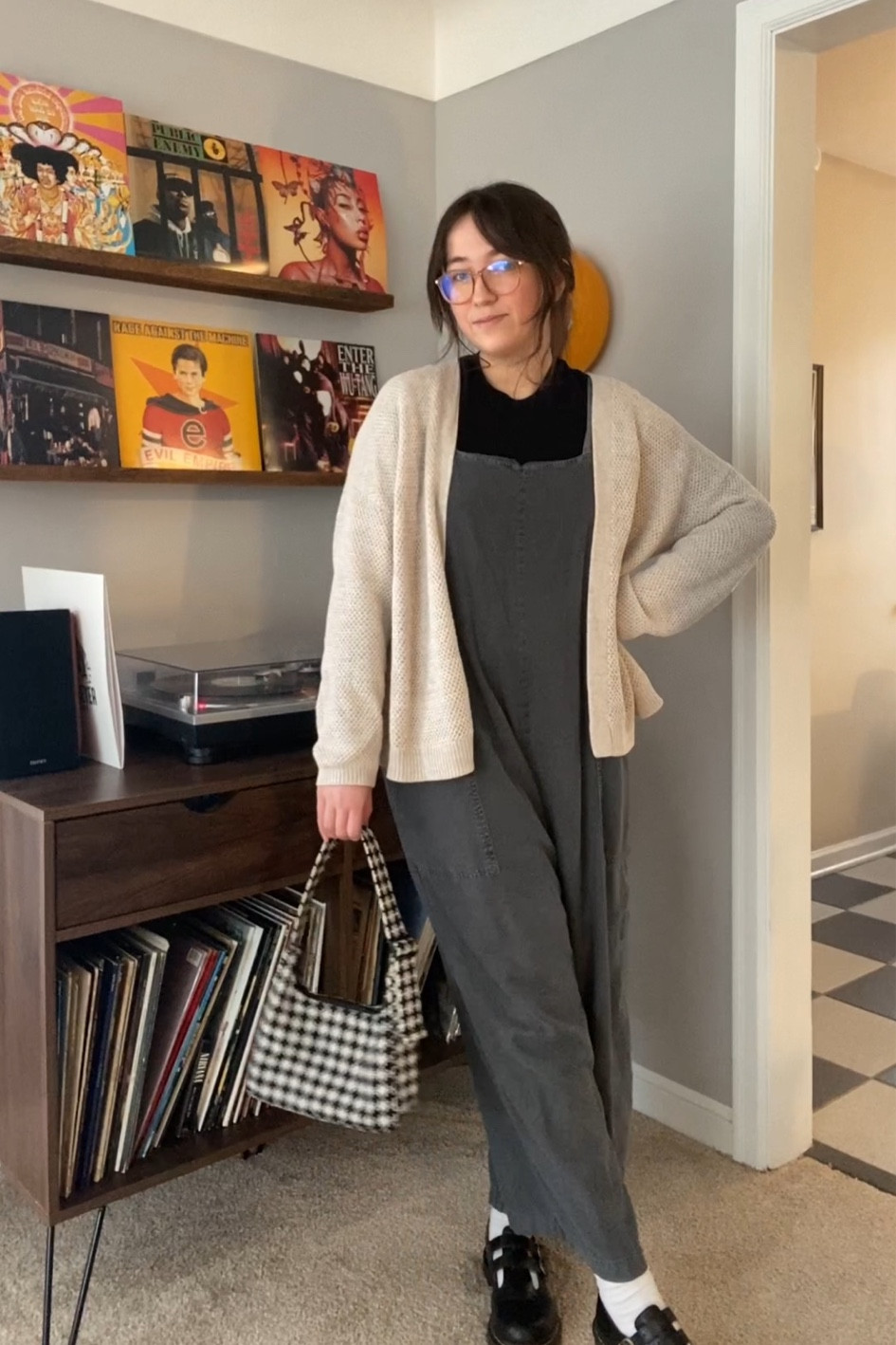 Cardigan + Jumpsuit: Old Universal Thread brand from Target