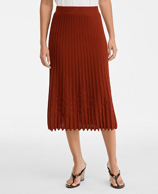 Women's Sweater-Knit Pleated High-Waisted Skirt | Macy's