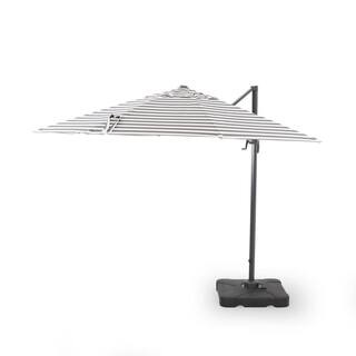 Noble House Durango 9.6 ft. Aluminum Cantilever Patio Umbrella in White | The Home Depot