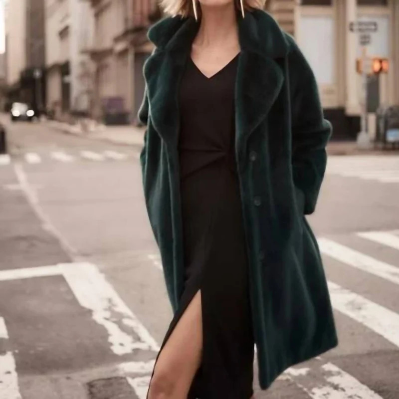 Joseph Ribkoff Faux Fur Jacket In Absolute Green - Green - M | Verishop