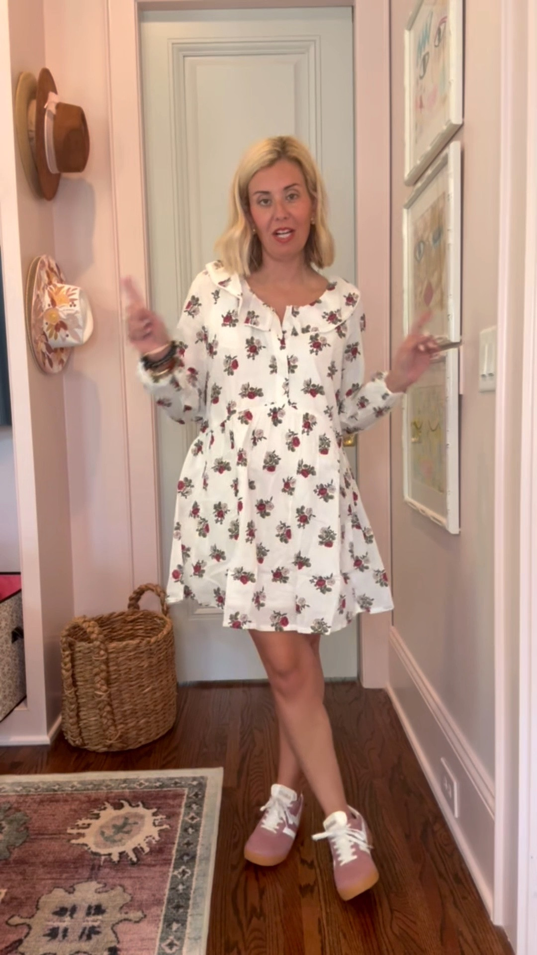 Just unboxed this cutie of a dress!!
Dress - xs 
Sneakers - 8 tts 

*code Catherine20 at Allie + Bess 
￼

#LTKdayinmylife #LTKootd #LTKmomlife