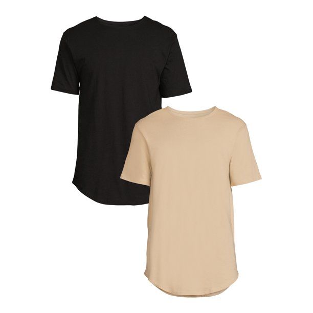 No Boundaries Men's and Big Men's Elongated T-Shirts, 2-Pack - Walmart.com | Walmart (US)