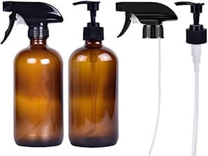 Amazon.com : Empty Amber Glass Spray Pump Bottles(2 Pack)- 8 oz  Soap Dispenser Refillable Conta... | Amazon (US)