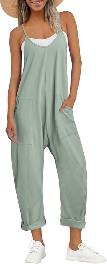 AUTOMET Womens Jumpsuits Casual Summer Romper Beach Vacation Outfits 2026 | Stretchy Relaxed Cami... | Amazon (US)
