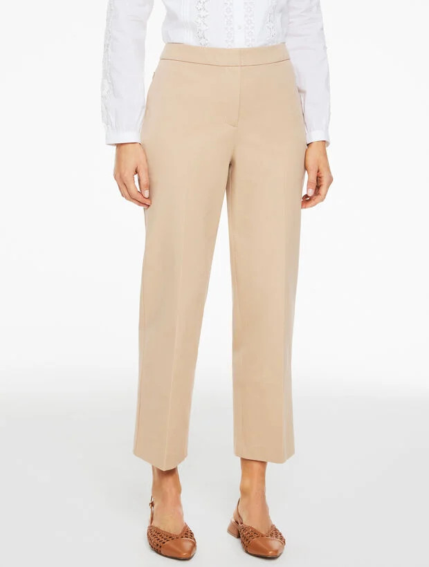 Straight Ankle Cotton Bi-Stretch Pants | Talbots