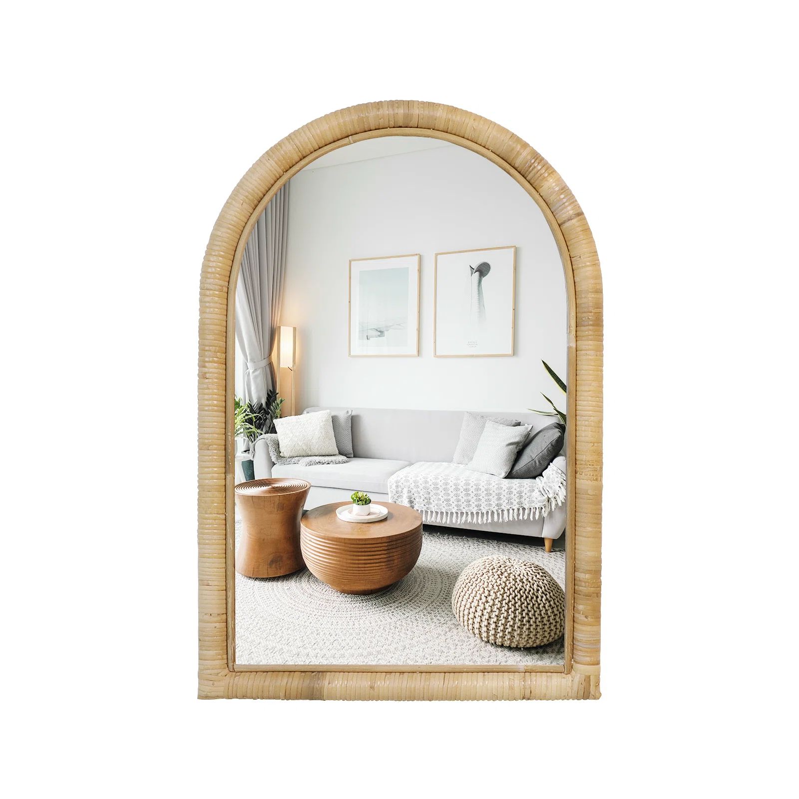 Bay Isle Home Elize Arch Handcrafted Rattan Wall Mirror, Natural Boho Décor Accent, For Livingro... | Wayfair North America