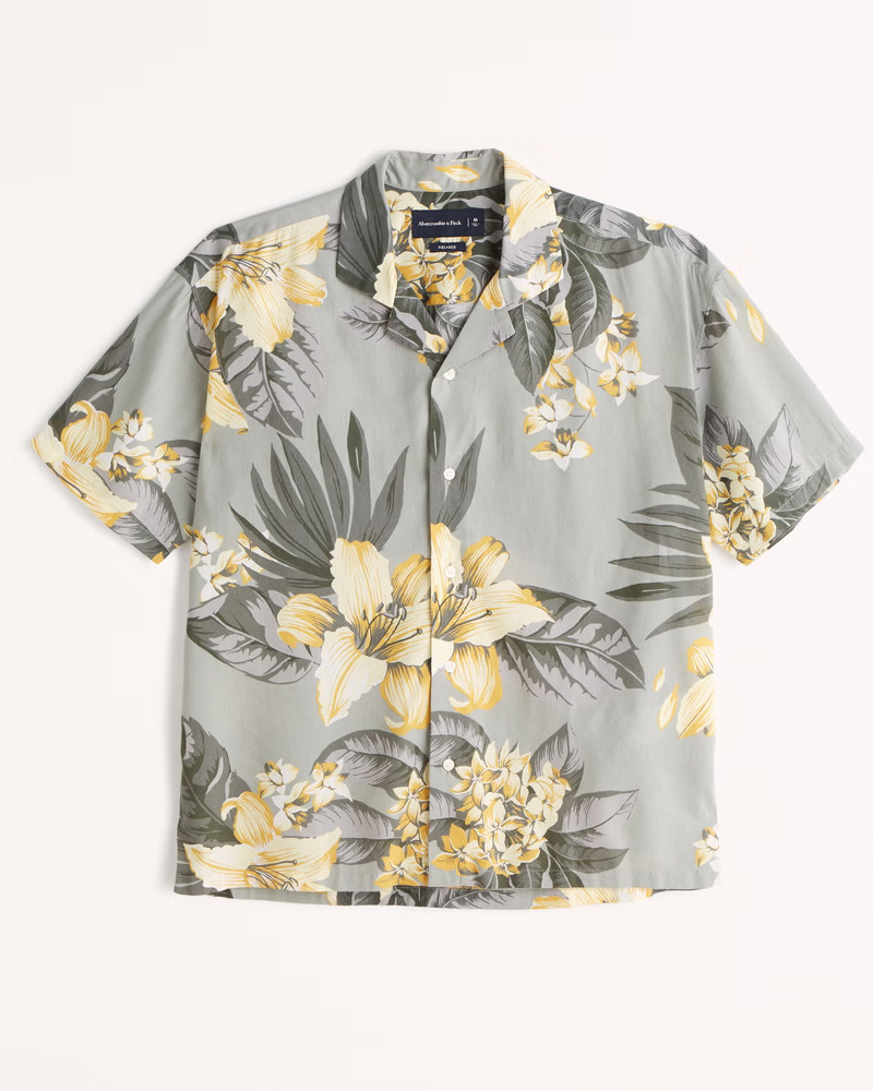Camp Collar Button-Up Shirt | Abercrombie & Fitch (US)