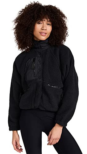 Free People, Women's, Hit The Slopes Jacket, Black, Large | Amazon (US)