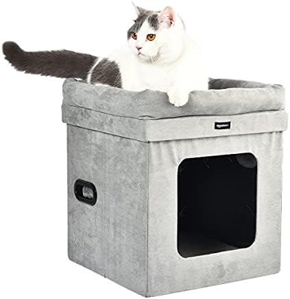 Amazon Basics Collapsible Cat House with Bed | Amazon (US)