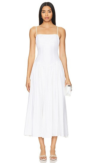 Harriett Midi Dress in White | Revolve Clothing (Global)