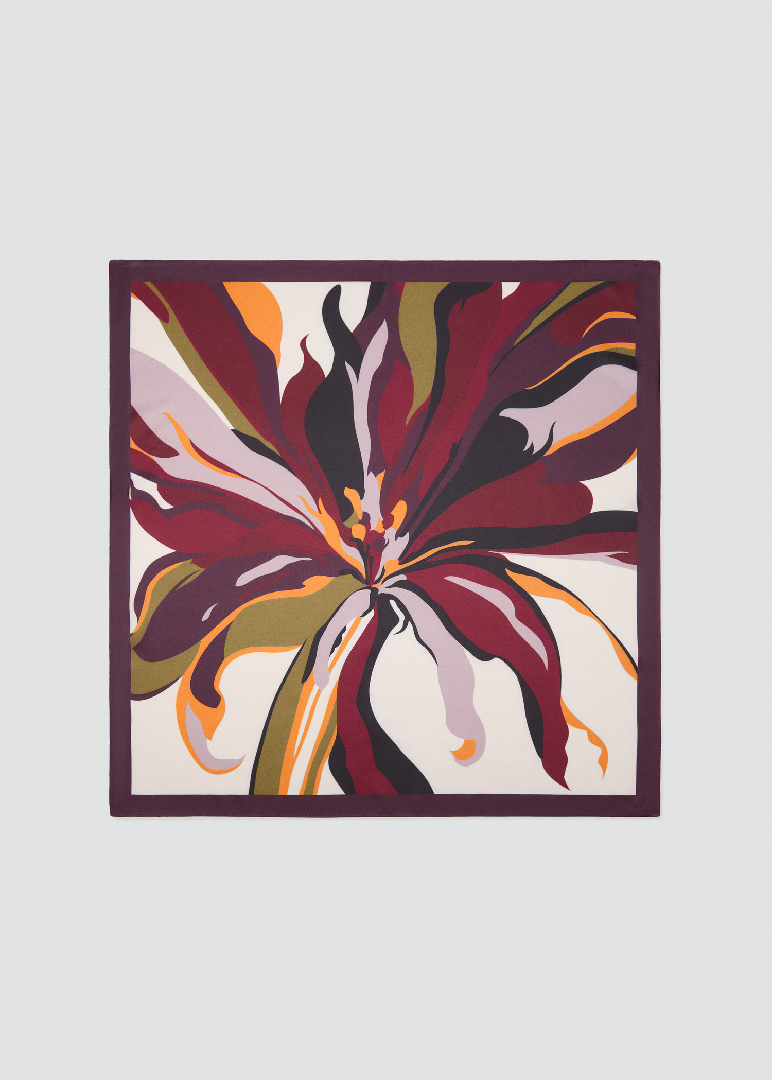 Satin lily-print scarf - Women | MANGO USA | Mango (US/MX/AU)