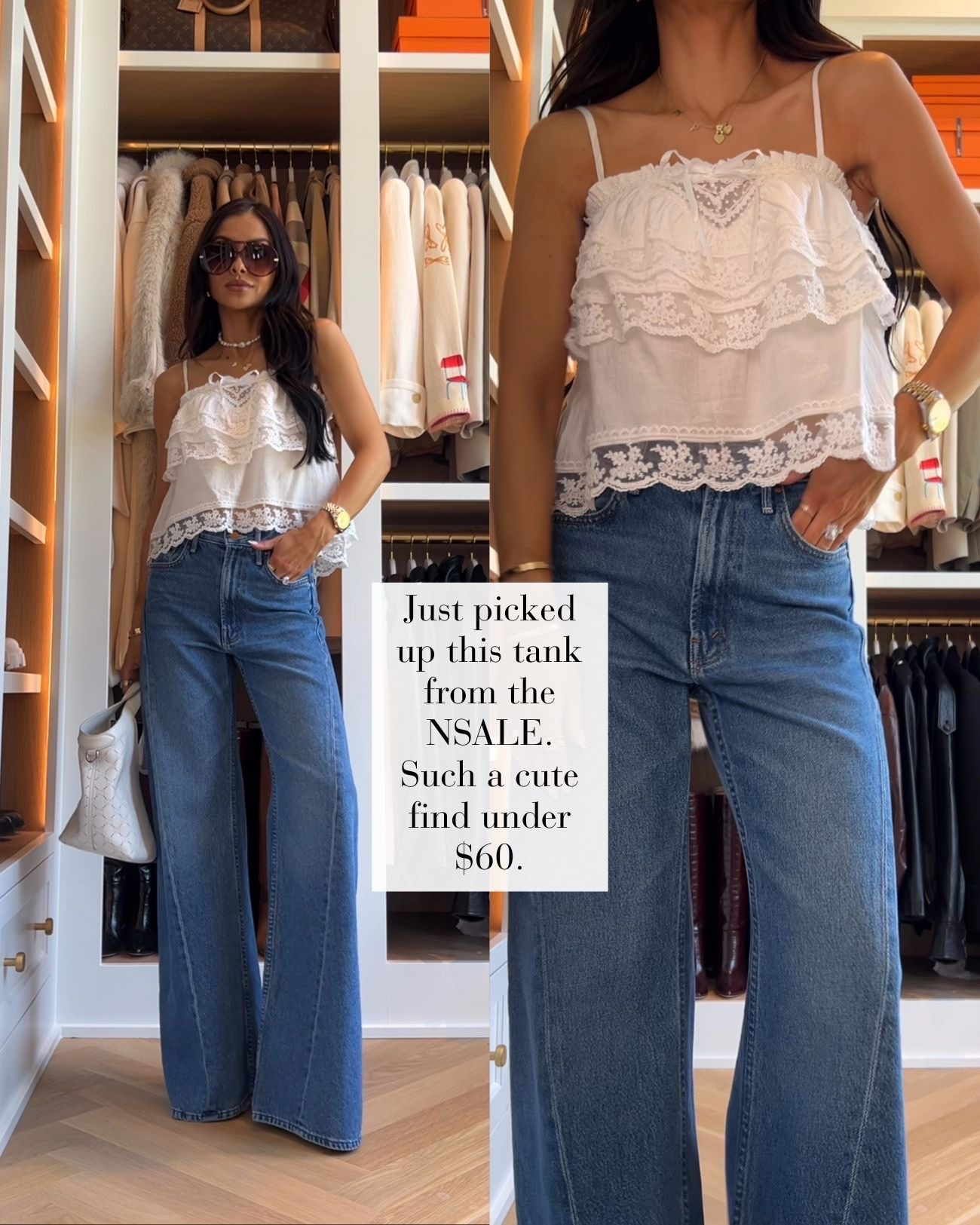 Viral mother lemon twist jeans back in stock! Instantly look taller & slimmer 
Wearing a 23
White lace tank on sale at the Nordstrom Anniversary sale! Wearing an XS

#LTKSaleAlert #LTKOver40 #LTKmomlife