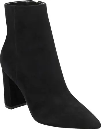 Marc Fisher LTD Ulani Pointy Toe Bootie in Black Leather at Nordstrom, Size 7.5 | Nordstrom