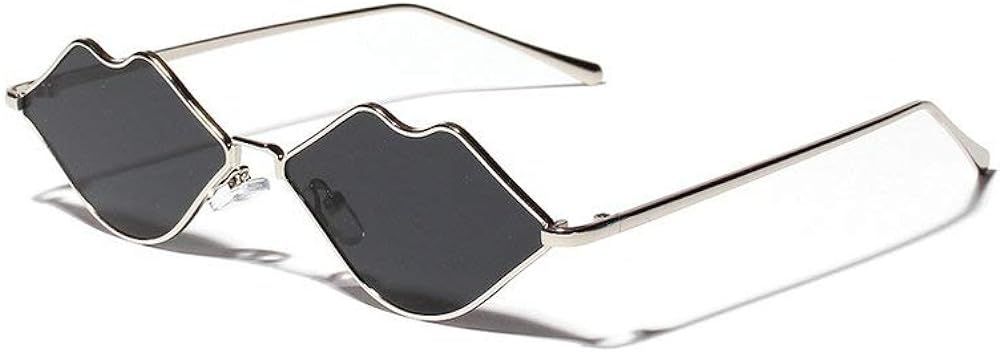 mincl 2020 Fashion Ladies Lip-shaped Sunglasses Small Frame Metal Sunglasses | Amazon (US)