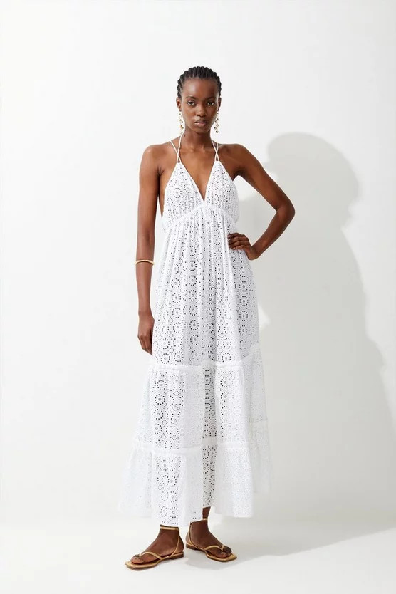 Tiered Maxi Beach Dress | Karen Millen UK + IE + DE + NL