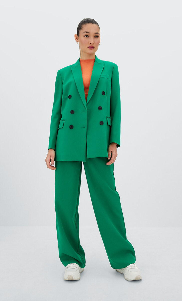 Double-breasted blazer - Women's fashion | Stradivarius United Kingdom | Stradivarius (UK)