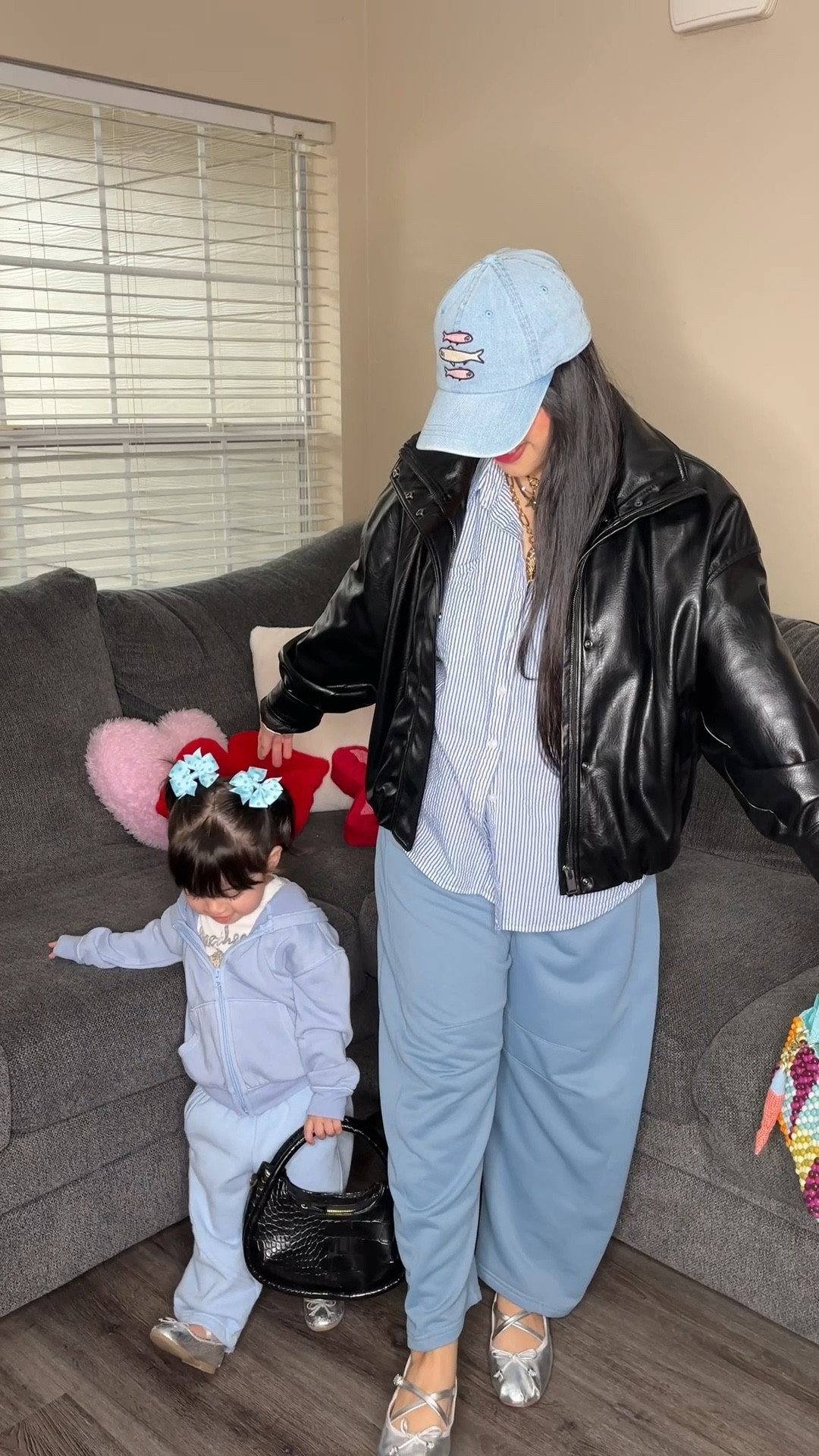  Wearing a medium in sweats ! Dark colors run smaller light colors run bigger 
Toddler sweats are very oversized so stick to regular size 
Jacket is zara but i linked similar

#LTKPetite #LTKmomlife