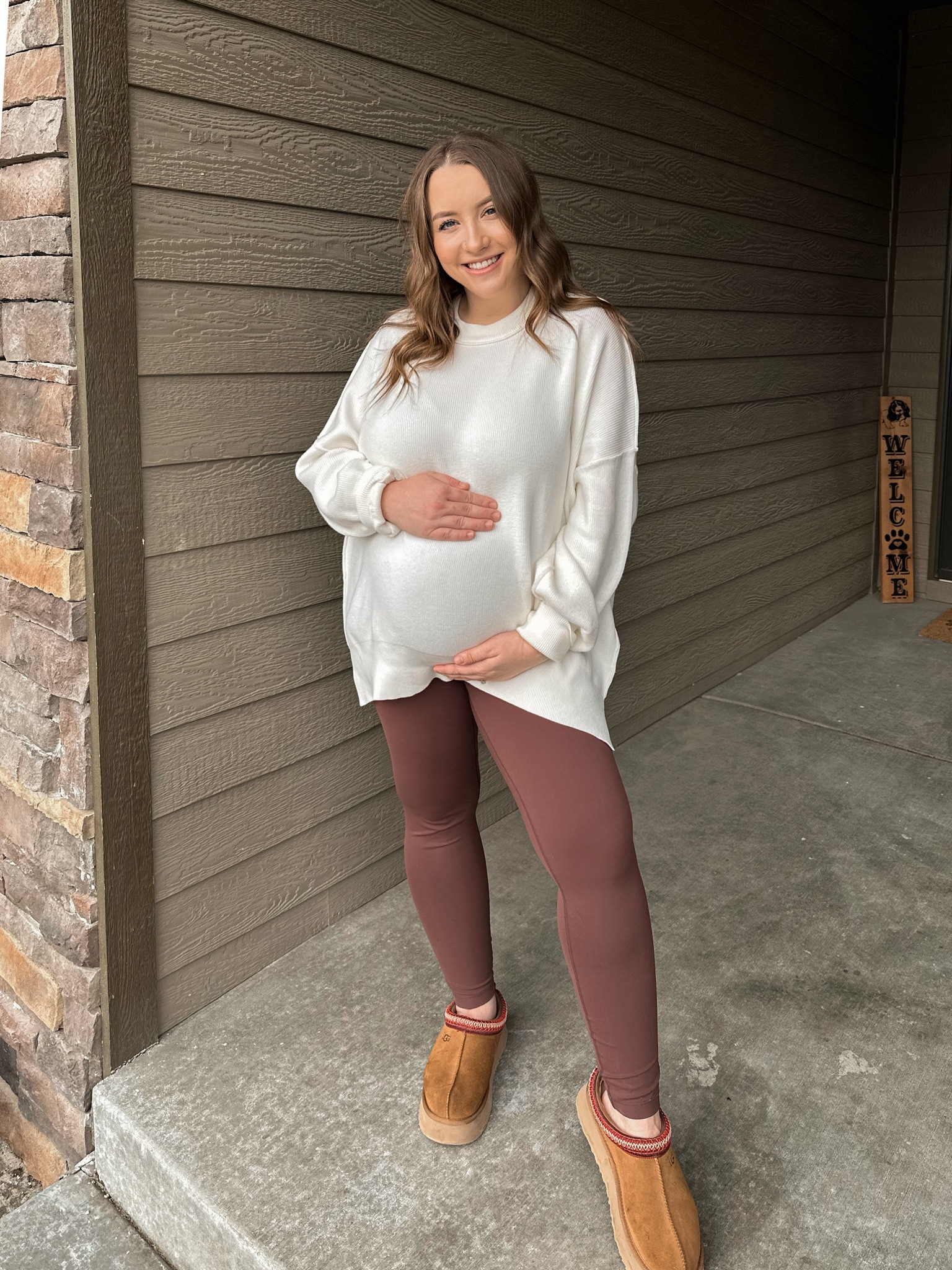 The SOFTEST leggings ever! 

Large in sweater
Large in leggings 

Maternity fashion 
Pregnancy style 
Bump friendly 
Bump style 


#LTKstyletip #LTKbump #LTKbaby