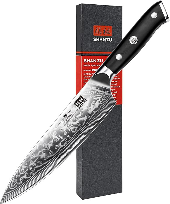 SHAN ZU Chef Knife 8 Inch Japanese Steel Damascus Kitchen Knife | Amazon (US)