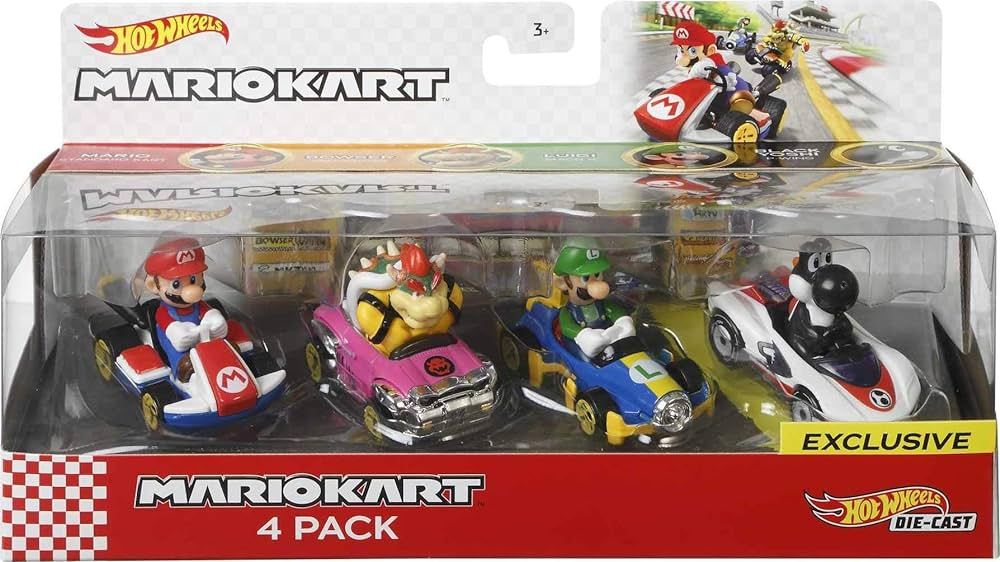 Hot Wheels Mario Kart Characters and Karts as Hot Wheels Die-Cast Toy Cars 4-Pack (Amazon Exclusi... | Amazon (US)