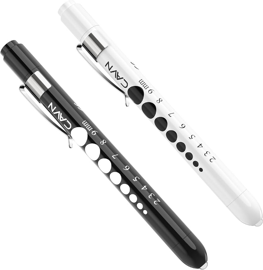 CAVN Pen Light with Pupil Gauge LED Penlight for Nurses Doctors, 2 Pcs Reusable Medical Penlight ... | Amazon (US)