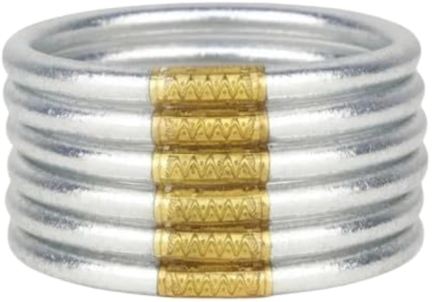 BuDhaGirl Silver All Weather Bangles (AWB) - Serenity Prayer | Amazon (US)
