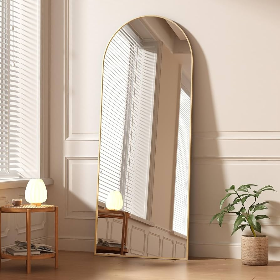 NUTTUTO 64"×21" Arched Full Length Mirror, Floor Mirrors with Aluminum Alloy Frame, Wall-Mounted... | Amazon (US)