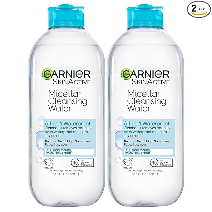 Garnier Micellar Water for Waterproof Makeup, Hydrating Facial Cleanser & Makeup Remover, Suitabl... | Amazon (US)