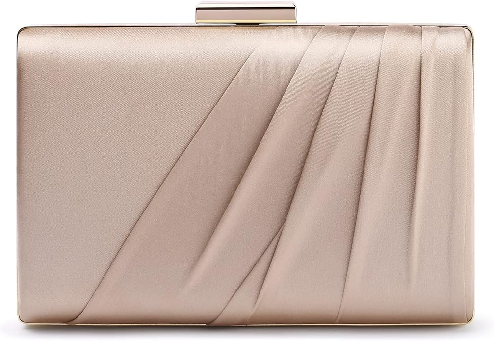 Mulian LilY Pleated Satin Clutch Purse For Women Wedding Bridal Clutch Bag Prom Party Clutch | Amazon (US)