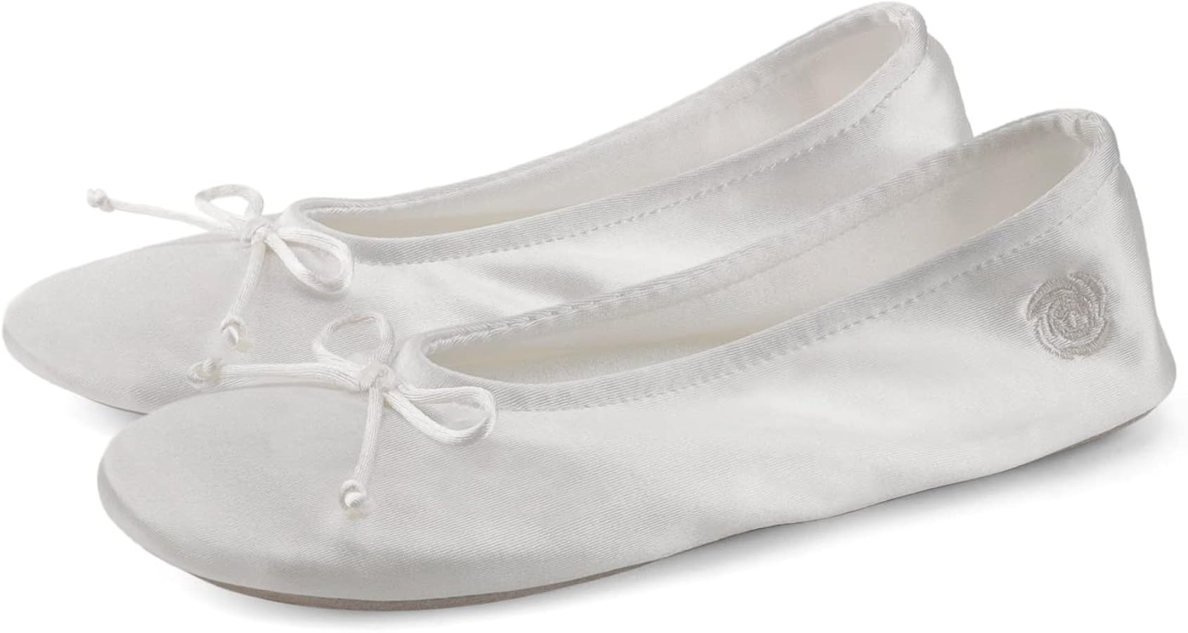 BCTEX COLL Women's Ballerina House Slippers with Bow, Ladies Satin Bedroom Slipper with Suede Sol... | Amazon (US)