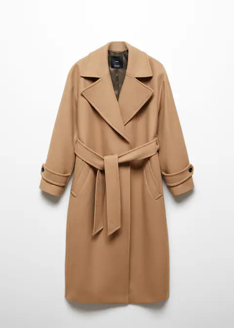 Wollmantel mit breitem revers -  Damen | Mango Deutschland | MANGO (DE)