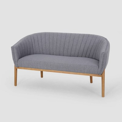 Galena Mid-Century Loveseat Charcoal - Christopher Knight Home: Upholstered Polyester, Rubberwood Frame, Seats 2 | Target