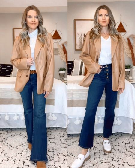 Must-Have Faux Leather Blazer for spring! $40 and currently in stock allll sizes! Check out my reel for 6 ways to style this blazer, from winter to the spring transition. 🙌🏻

#LTKunder50 #LTKstyletip #LTKFind
