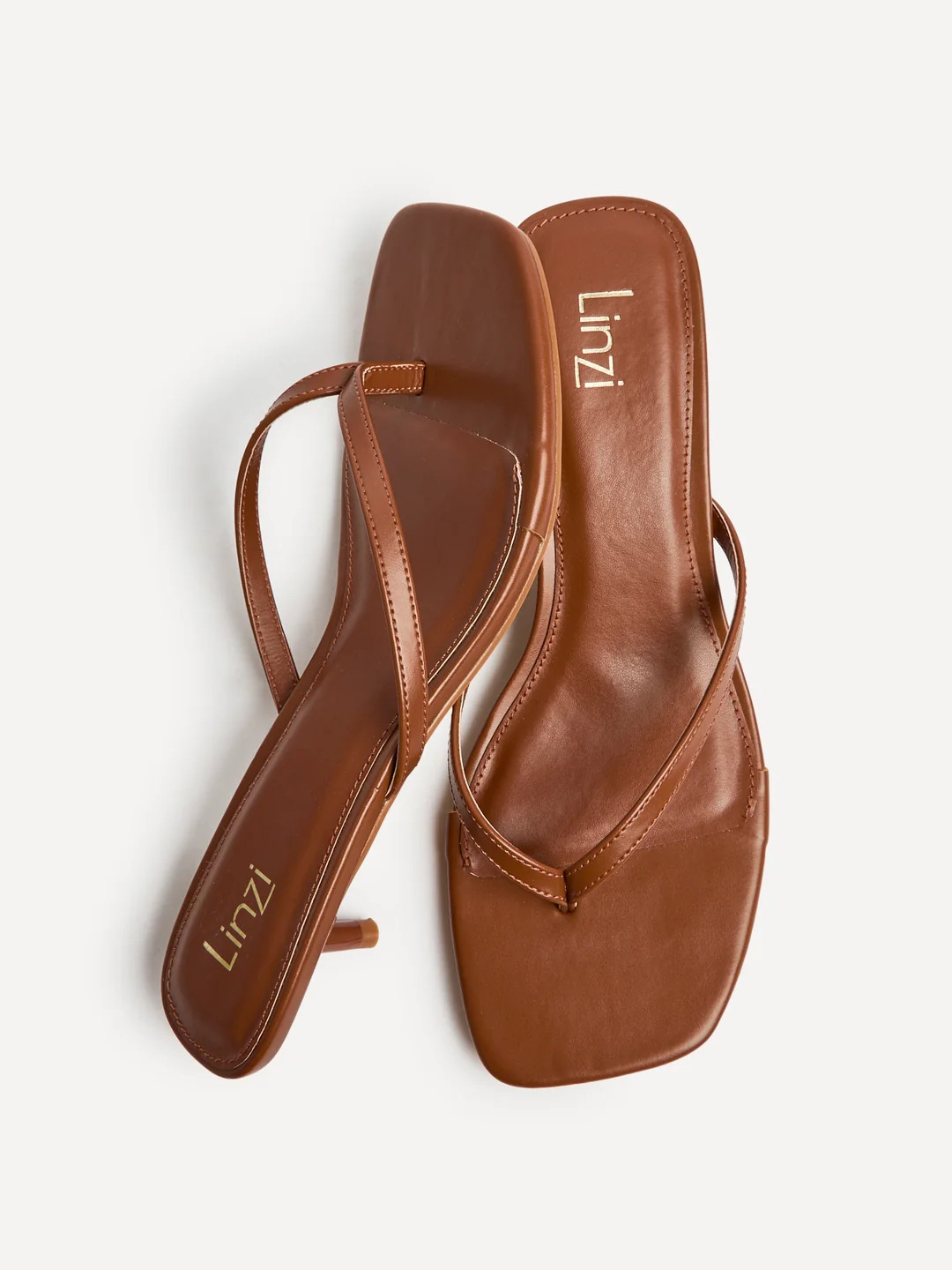 Stassie Tan Mule Heels | Linzi Shoes