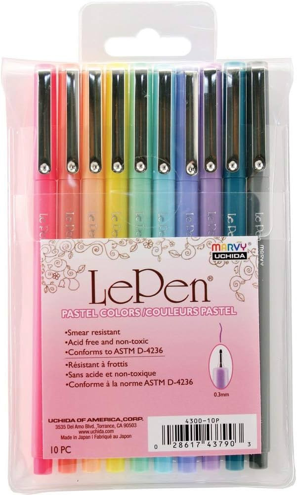 Marvy Uchida Le Pen Pastel Colors - Set of 10 | Amazon (US)