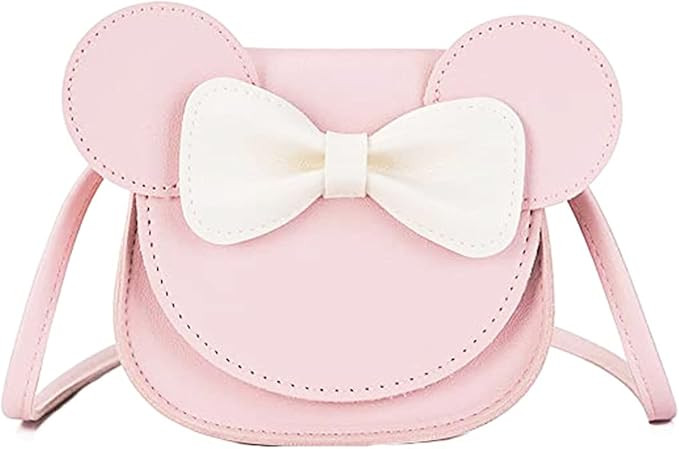 Little Girls Toddlers Mini Crossbody Shoulder Bag Coin Purse with Cute Mouse Ear Bowknot | Amazon (US)