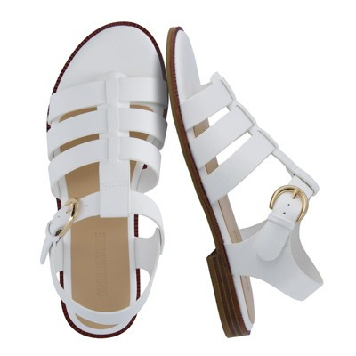 CUSHIONAIRE London Women’s Strappy Fisherman Sandal – Vegan Leather Gladiator Style with Adjustable Ankle Strap + Memory Foam, White 8.5 | Target