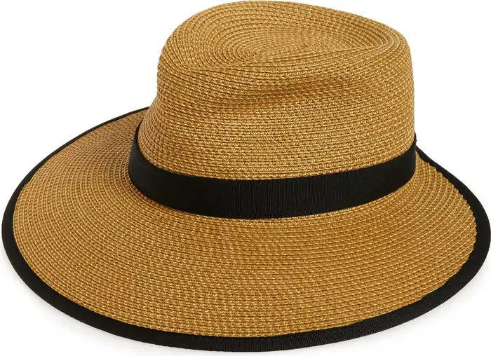 Sun Crest Packable Hybrid Straw Fedora Visor | Nordstrom
