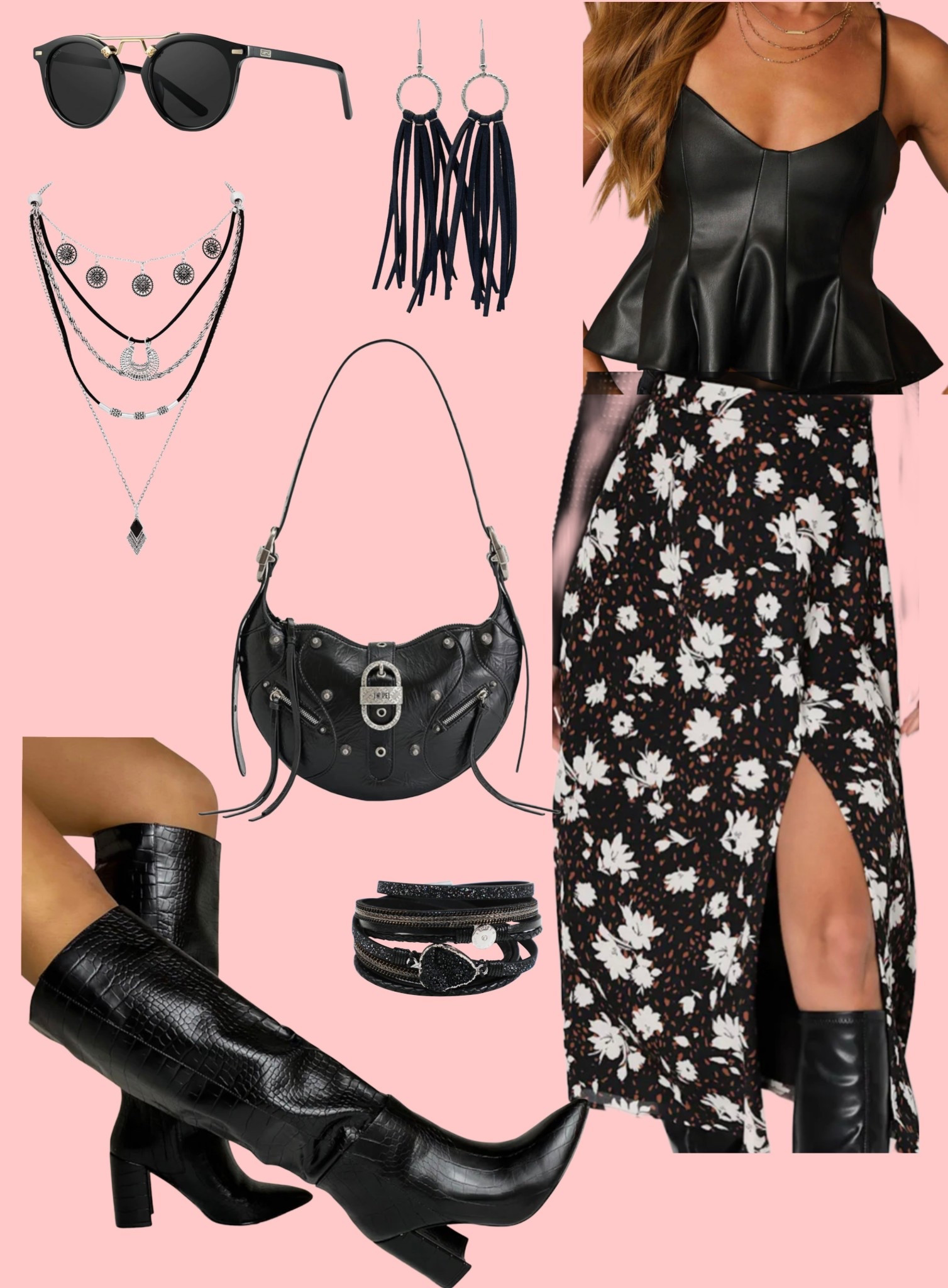 Edgy western look with faux leather peplum top, boots, and midi skirt! Handbag is genuine leather! Code : LORIG30 to save on top

#LTKShoeCrush #LTKSeasonal #LTKStyleTip