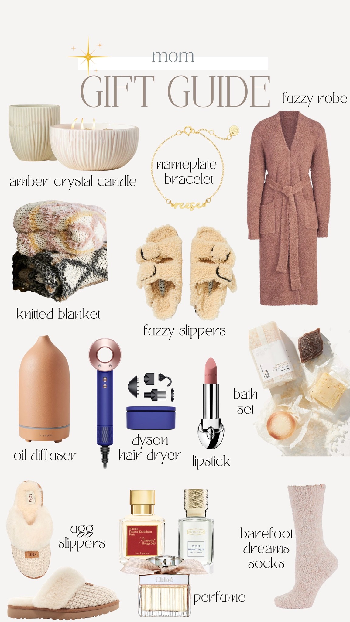 2022 holiday gift guide ideas for mom, scams, fuzzy robe and slippers, Dyson hairdryer, candles, blankets, air diffuser

#LTKHoliday #LTKbeauty #LTKSeasonal