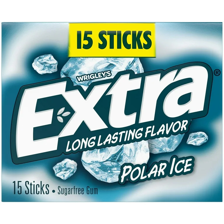Extra Gum Polar Ice Sugar Free Chewing Gum, Single Pack - 15 Sticks | Walmart (US)
