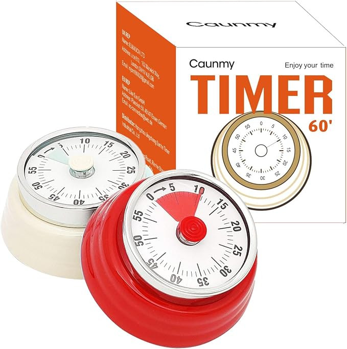 Mechanical Timer, Visual Countdown Timer, 60 Minutes Electronic Timer for Cooking, Classroom, Gam... | Amazon (US)