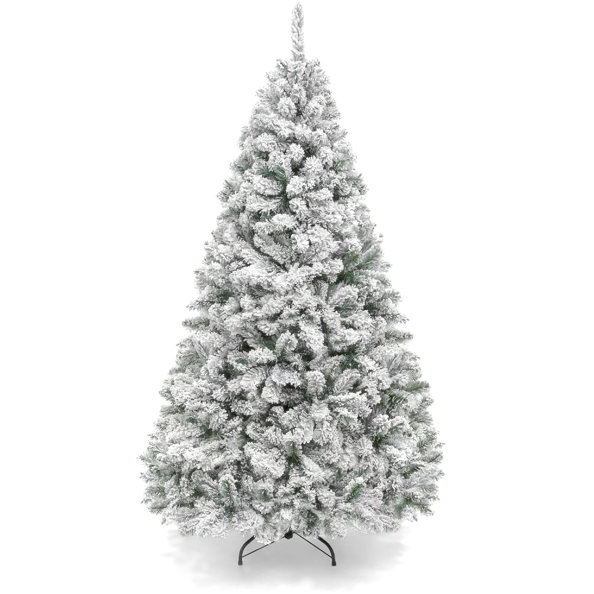 Best Choice Products Premium Holiday Snow Flocked Branches White Unlit Pine Christmas Tree, with ... | Walmart (US)