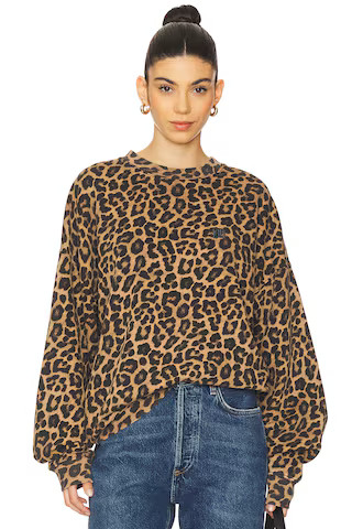 ANINE BING Miles Sweatshirt in Black & Brown Leopard from Revolve.com | Revolve Clothing (Global)