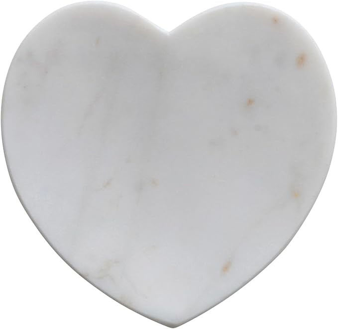 Marble Heart Shaped Dish, White | Amazon (US)