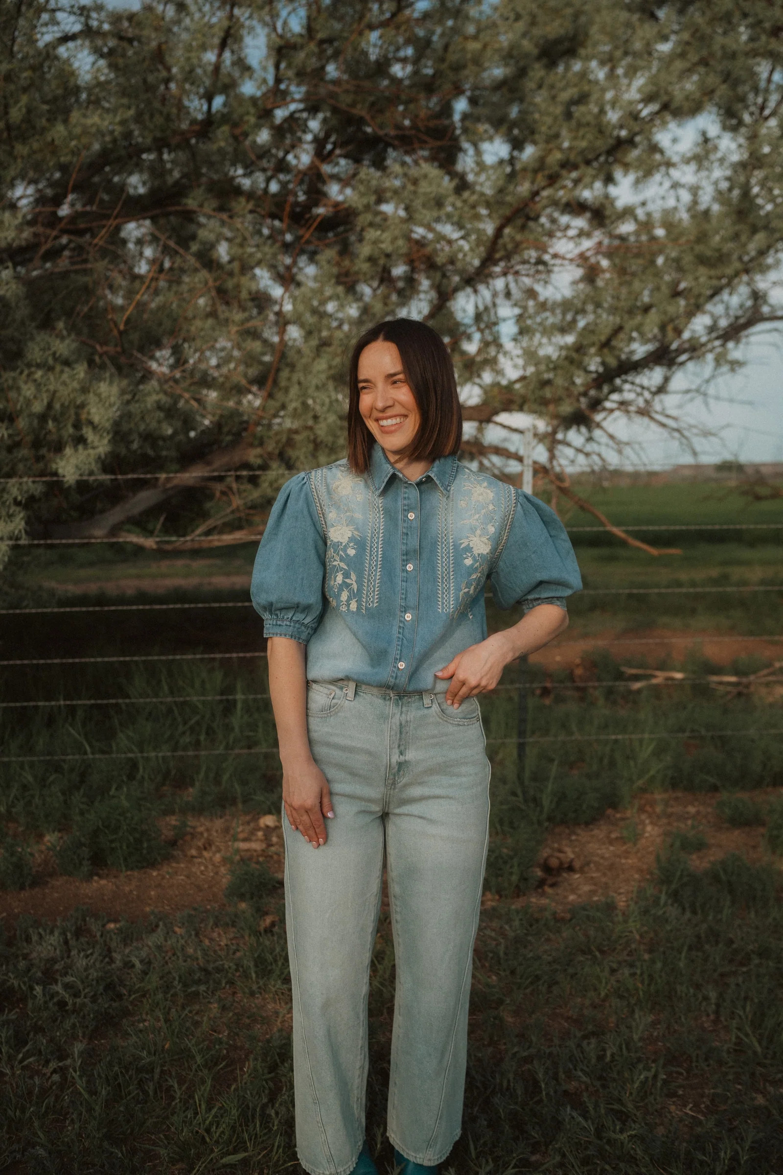 Tila Denim Bodysuit | Goldie Lew Jewelry, LLC