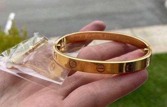 Designer Love Screw Style Gold Bracelet | Etsy (US)
